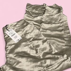 Zara Elegant Silky Gold Pants